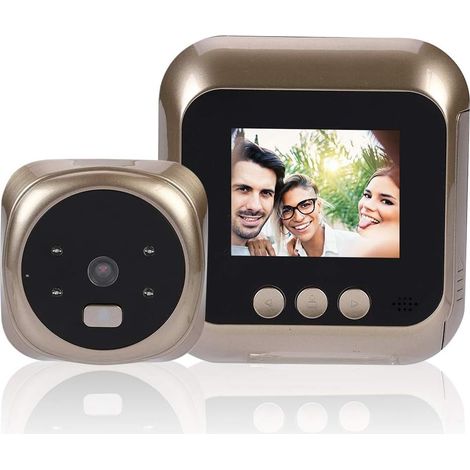 2,4 '' Sonnette vidéo de Porte vidéo - caméra de Vision Nocturne Infrarouge avec écran LCD TFT Moniteur Un œil de Chat électronique Bouton visionneuse pour la sécurité à la Maison (1/5)