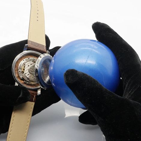 Watch opener with a spherical rubber ball, scratch-resistant for watch backs and without grooves. Blue.--DTEKGAZ