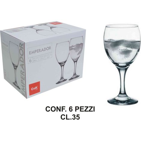 Set 6 Calice da Tavola Acqua in Vetro Emperador 34,5 cl