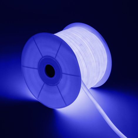 LED-Streifenrolle Neon Dimmbar 220V 50m Blau Rund 360° 9W/m Schnitt 100cm IP67 Blau (1/5)