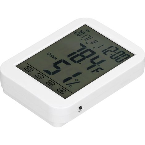Thermomètre et hygromètre électroniques tactiles pour la maison ou le bureau, avec horloge lumineuse et affichage numérique. (1/5)