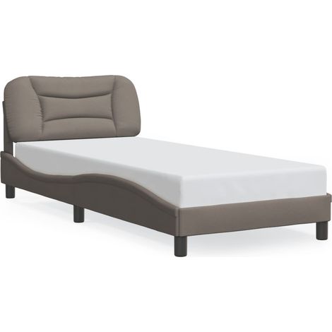 Lit adulte - lit contemporain - Cadre de lit avec LED Hvar taupe 90x190 cm tissu fr4272 - Maison La Vie (1/5)