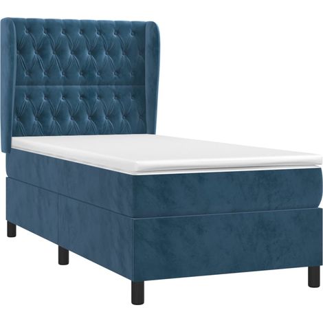 Sommier à lattes de lit avec matelas Bleu foncé 90x190 cm vidaXL (1/5)