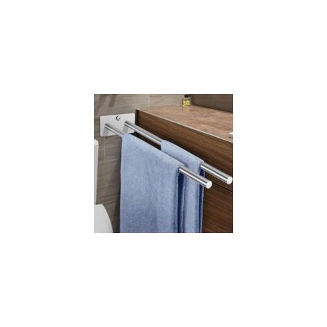 Porte-serviettes sans perçage, porte-serviettes invités en acier inoxydable, auto-adhésif, barre porte-serviettes, porte-serviettes de salle de bain, 40 cm avec crochets pour salle de bain et cuisine (1/4)