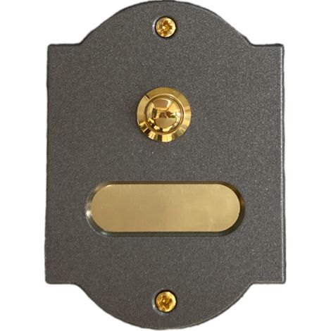 CAL CAMPANELLO GRAFITE ANTRACITE E TARGA PORTA NOME SAGOMATO IN P620-G