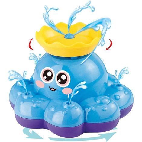 jouet De Bain Pieuvre (bleu), Jouet Flottant, Jouet En Forme De Pieuvre Avec Jet D'eau Pour Bbs, Enfants, Garons Et Filles, Pour Le Bain, La Salle (1/5)