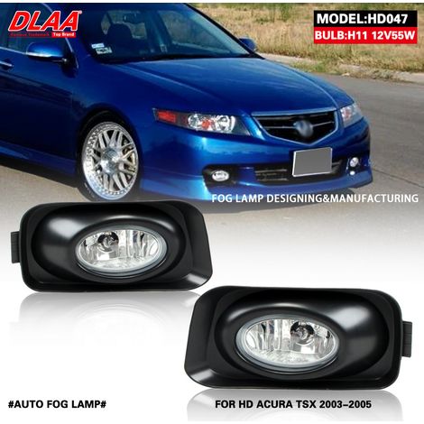 Kit feux antibrouillard halogène Acura TSX 2003 2004 2005, paire complète DLAA HD047, ampoule H11 12V 55W, feu de brouillard pare-chocs avant, lumière jaune pénétrante brume (1/5)