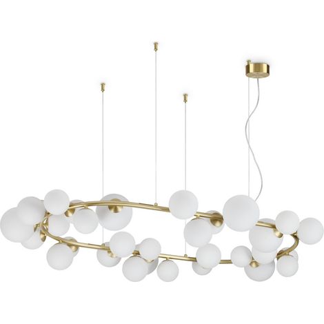 Ideal Lux PERLAGE 30 Light Globe Pendel-Deckenleuchte Messing
