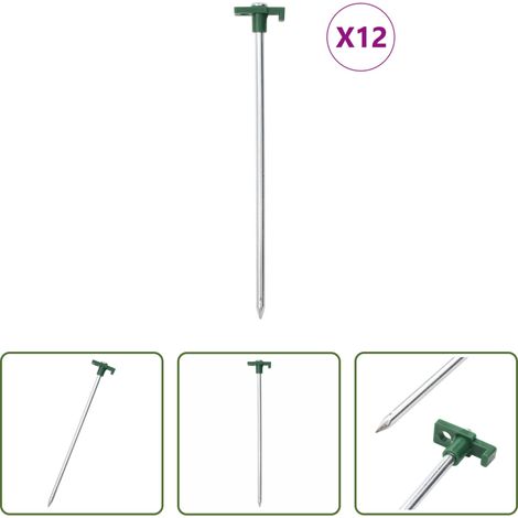 Camping - Zeltheringe 12 Stk. 25 cm 7 mm Verzinkter Stahl und PP (1/5)