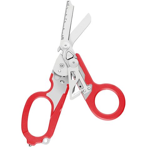 [JAMAIS UTILISÉ]Ciseaux multifonctions pour le camping et les secours en extérieur, avec brise-vitre, coupe-sangle et pince pliable rouge