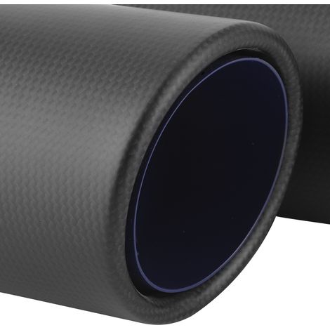Tuyau d'échappement double universel en fibre de carbone mate de type Y avec bords roulés, sortie gauche avec finition bleuie (AP43KR-6389) pour la modification de voitures (1/5)