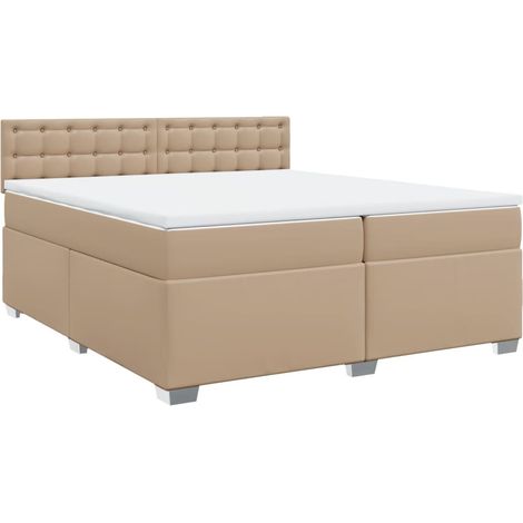 Giroletto a Molle con Materasso Cappuccino 200x200cm Similpelle vidaXL (1/5)