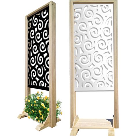 RICCI - Paravent modulable - 70x190 cm - en bois et PVC - Couleur : noir