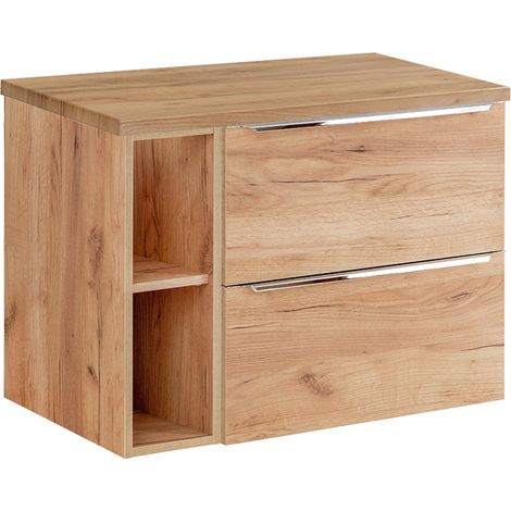 Waschtischunterschrank 80cm April mit 2 Schubladen, Holzoptik (1/4)