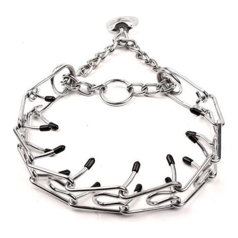 Hundeerziehungshalsband: verstellbare Metallkette mit Gummispitzen, langlebig und effektiv