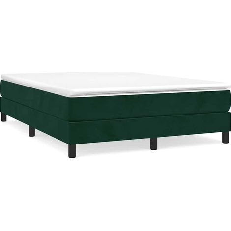 Maison Exclusive - Giroletto a Molle con Materasso Verde Scuro 140x200 cm Velluto