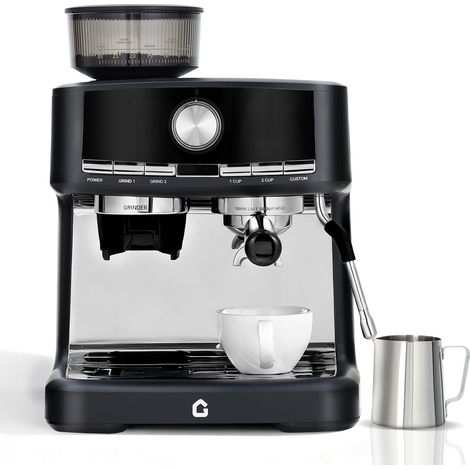 Machine Espresso Semi-Automatique 15 Bar avec Broyeur Intégré & Mousseur à Lait – 1,5L, 30 Niveaux de Mouture, Porte-Filtre 58mm (1/5)
