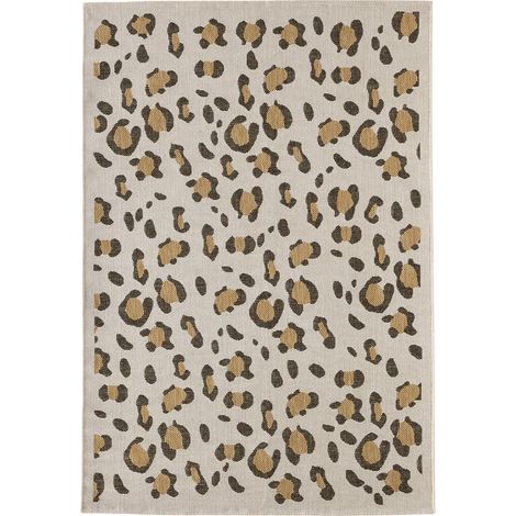 Tapis savanna crème motif léopard intérieur extérieur - 120 x 160 cm (1/5)