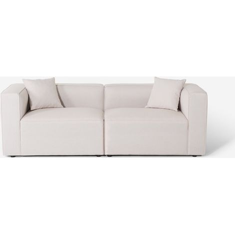 Divano 3 posti componibile modulare soggiorno moderno in tessuto Neko - Beige (1/5)