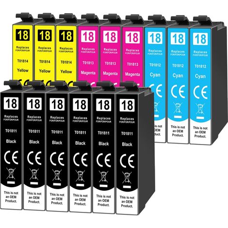 15x Cartouches d'encre Compatibles avec Epson 18 18XL Multipack (1/5)