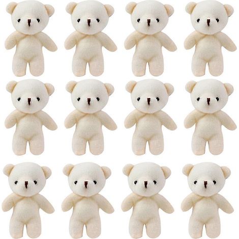 Lot de 12 figurines d'ours décoratifs, adorables petits ours, décorations multifonctionnelles-11.00X8.00X2.00CM-Beige 12pcs (1/4)