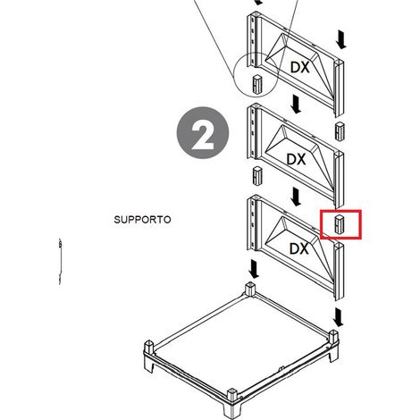 R SUPPORTO X FIANCO LAVATOIO IN RESINA