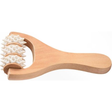 Tragbare Muskelrolle aus Holz für Tiefengewebsmassage und Körperregeneration, handliches Trainingsgerät, ergonomisches Design für Therapeuten (1/5)