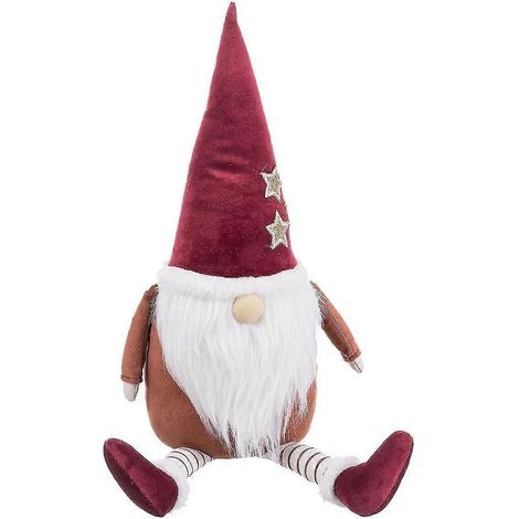 Boule de Noël Père Noël en tissu blanc et rouge sable 53 cm (1/5)
