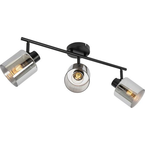Ceiling Spot Black with Smoke Glass 3-Light Adjustable - Laura (1/4)