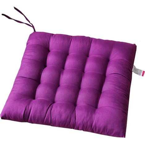 Coussin de chaise 40x40x5 cm, assise rembourrée épaisse pour intérieur et extérieur, garniture moelleuse, violet, choix de modèle. (1/5)