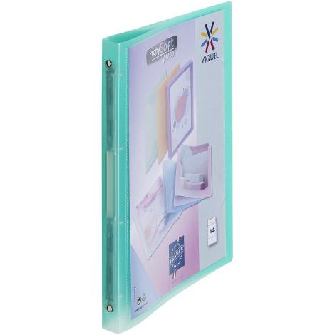Classeur 4 anneaux plastique Viquel A4 personnalisable dos 2,5 cm vert translucide (1/3)