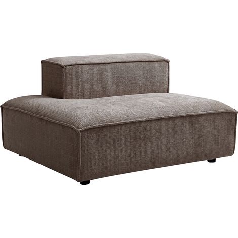Méridienne gauche en tissu chenille taupe RUZOLO (1/4)