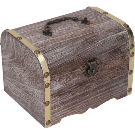 Tirelire - Bois de Paulownia - Coffre-fort avec Serrure - Dimensions 12,5 x 13,5 x 17,5 cm - Pour Enfants - 1 Pièce (1/5)