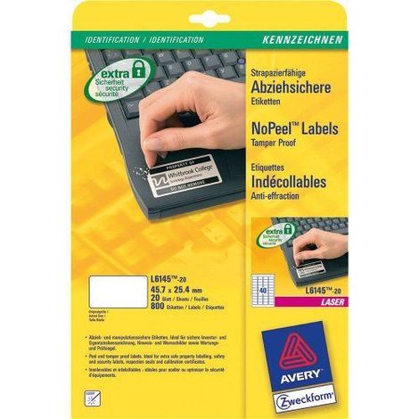 Avery L6145-20 etiqueta de impresora (1/2)