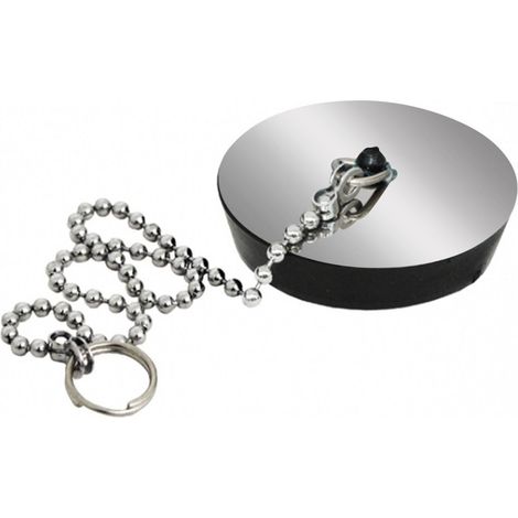Trade Shop - Set 2 Pezzi Tappo Tappi Lavandino 3,8 Cm Con Catenella Lavello Lavanderia -