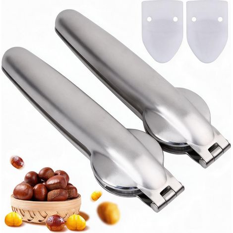 Coupe Chataigne, Pince Châtaignes, Casse Noix et Noisette, Ouvre Poele Pécan Sheller Opener Decoupe Châtaigne pour Les châtaignes et Les Noix Lot de 2 (1/5)