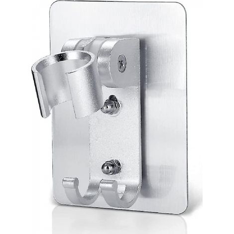 BEBUSINGOTO Soporte para cabezal de ducha de mano sin clavos, ajustable, para baño, con disco adhesivo, aluminio oxidado (1/5)