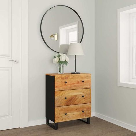 Buffet - Armoire de rangement Enfilade 60x33x75 cm Bois massif d'acacia BV601886 - BonneVie (1/5)