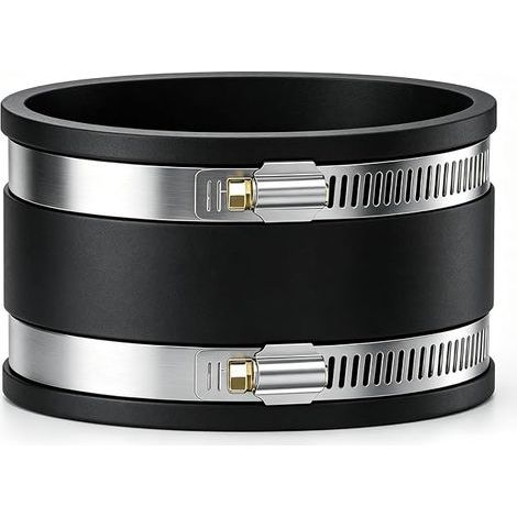 Manchon Caoutchouc Flexible Ø100 mm avec 2 Colliers Inox pour Ventilation (1/5)