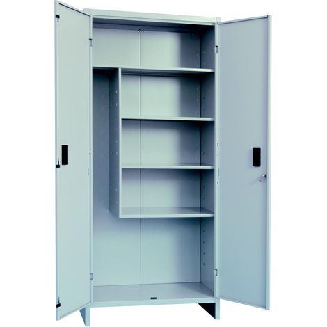 Armadio in Lamiera Portascope con Ripiani 60x40x180H cm Grigio RAL 7035