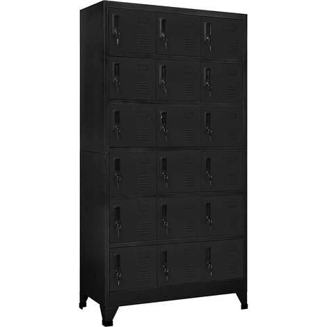 vidaXL Armoire à casiers Noir 90x40x180 cm Acier (1/5)