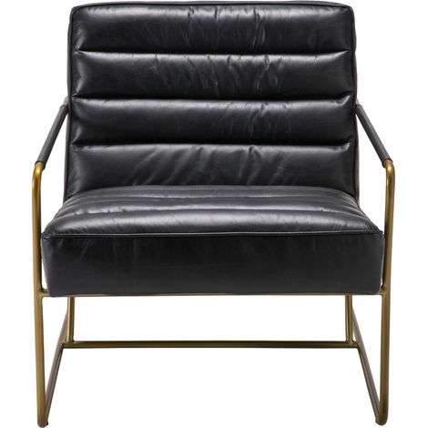 Fauteuil cuir noir Maranello 71x66x83cm (1/5)