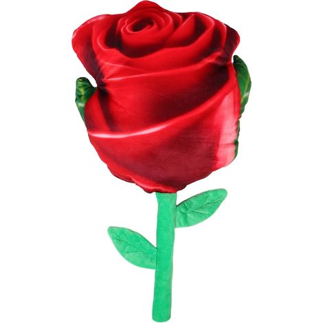 Coussin Décoratif de Rose Rouge 55X35 CM Oreiller Moelleux pour Sieste et Décoration Voiture Peluche Douce Saint-Valentin Mariage Fête Coussin Fleur Réaliste (1/5)