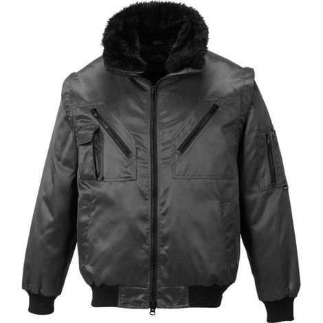 Cazadora Pilot 4 en 1 multiuso, a prueba de lluvia PJ10 XXXL Negro