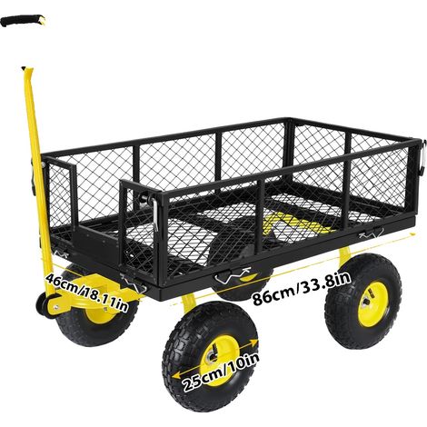 Chariot utilitaire, capacité de 900 lbs, design convertible, noir (1/2)