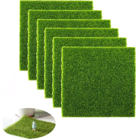 Herbe de Mousse Miniature,6 Pcs Miniature Faux Gazon Exterieur 15x15 cm Réaliste Gazon Artificiel de Jardin Pelouse Herbe Artificiel pour Terrasse,Décoration Micro Paysage (1/5)