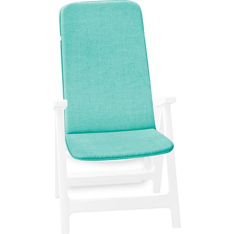 Coussin de Chaise Jardin Housse de Fauteuil Pliant Souple Doux Couleur Pastel Unie - Turquoise