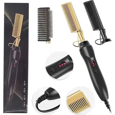 Fer à lisser chauffant – peut être utilisé pour lisser les cheveux et la barbe, et peut également servir à réaliser des permanentes. (1/5)
