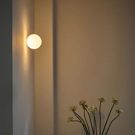 12 cm Glas-Wandleuchte fürs Schlafzimmer – 5 W LED-Warmlicht – Flugzeugaluminium – 92 % Lichtdurchlässigkeit (1/5)