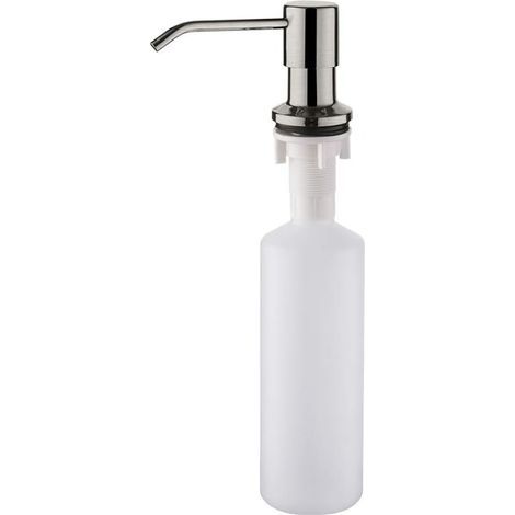 Distributeur de Savon pour évier de Cuisine, Diffuseur Pompe Liquide, Nickel brossé, Acier, Gris, Taille Unique, (1/5)